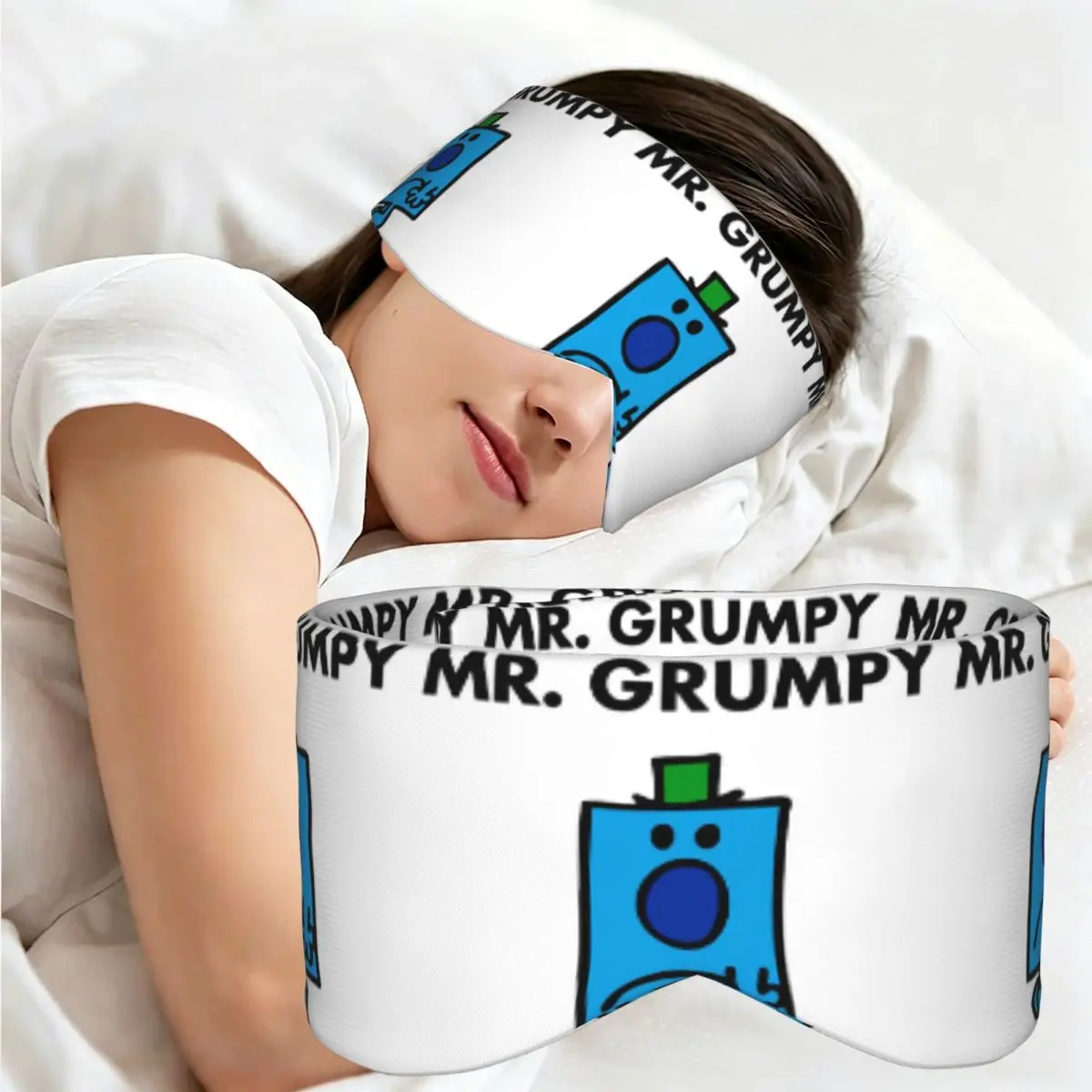 Mr. Grump sleep eye mask Light Blocking Portable Eye Cover for Girls Boys Office Nap Party Gift Eyeshade eyepatch