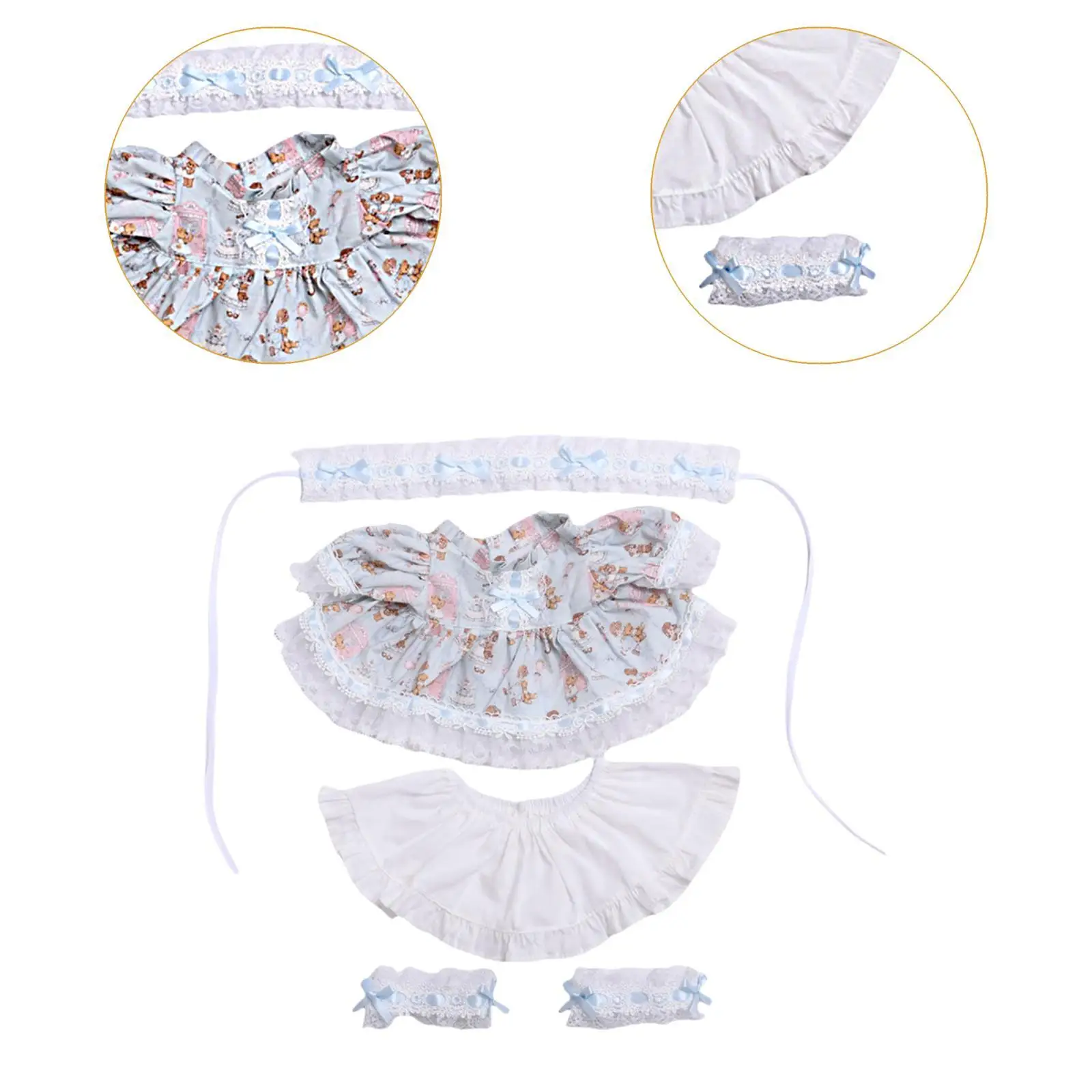 Gefüllte Puppe, Prinzessinnenkleid, süße Kostüme, Puppenkleidung, 38 cm, Mädchen-Outfit-Set für Fantasie, Koordination, Flexibilität, 38 cm Puppen