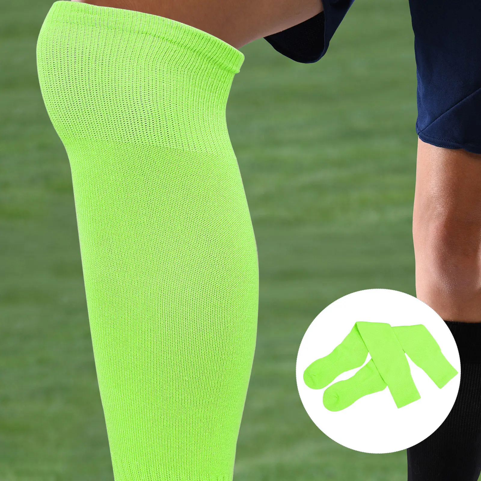 

2Pairs Knee-High Polyester Sports Socks for Soccer Baseball Football Rugby Hockey Softball Running Hiking Climbing Camping