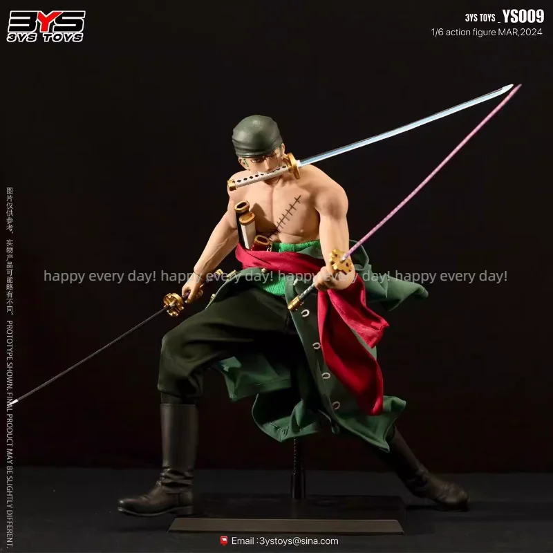 

NEW Spot 3YS TOYS YS009 One Piece Roronoa Zoro Double-headed Engraving 1/6 Movable Soldier Glue Silicone Collection Gifts