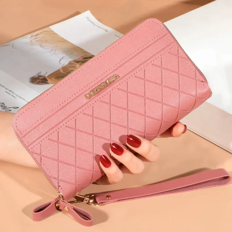 Long Women\'s Wallet Female Purses Tassel Coin Purse Card Holder Wallets Double Zipper Pu Leather Clutch Luxury Money Phone Bag