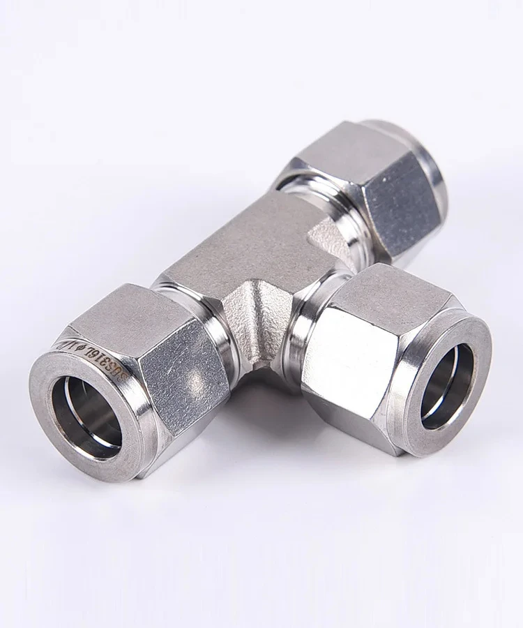 316L stainless steel sleeve tee intermediate joint grinding T-shaped forged oil pipe tee