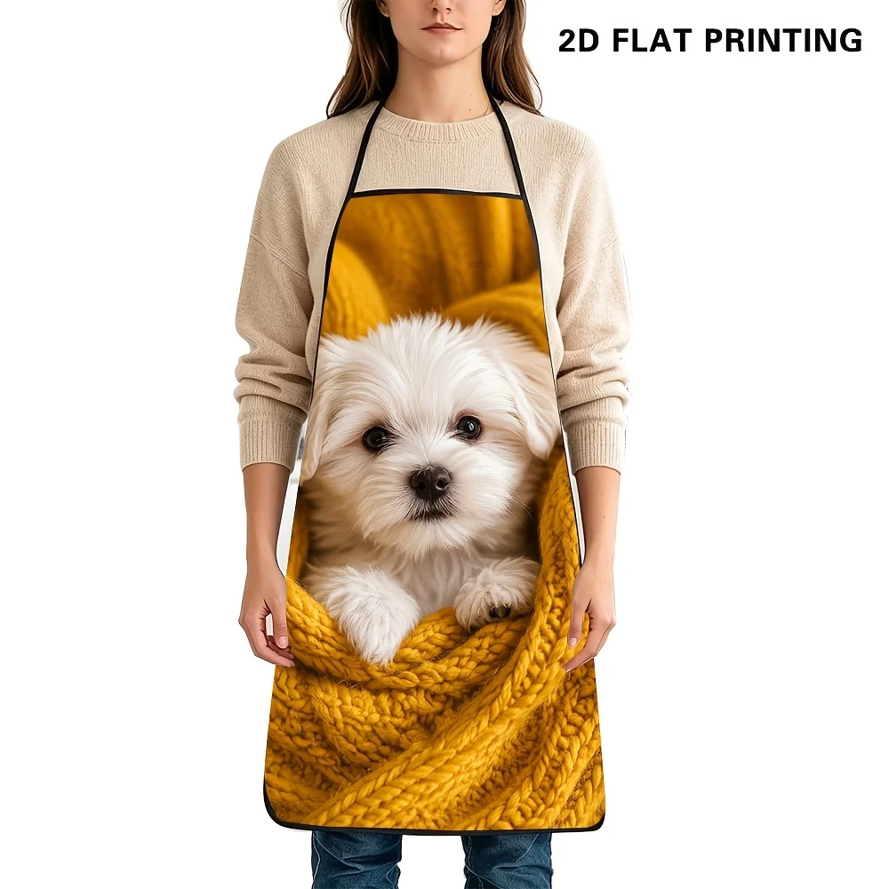 Cute Dog Portrait Apron Kitchen Apron Apron for Cooking Baking BBQ Picnic Gift for Pet Lovers