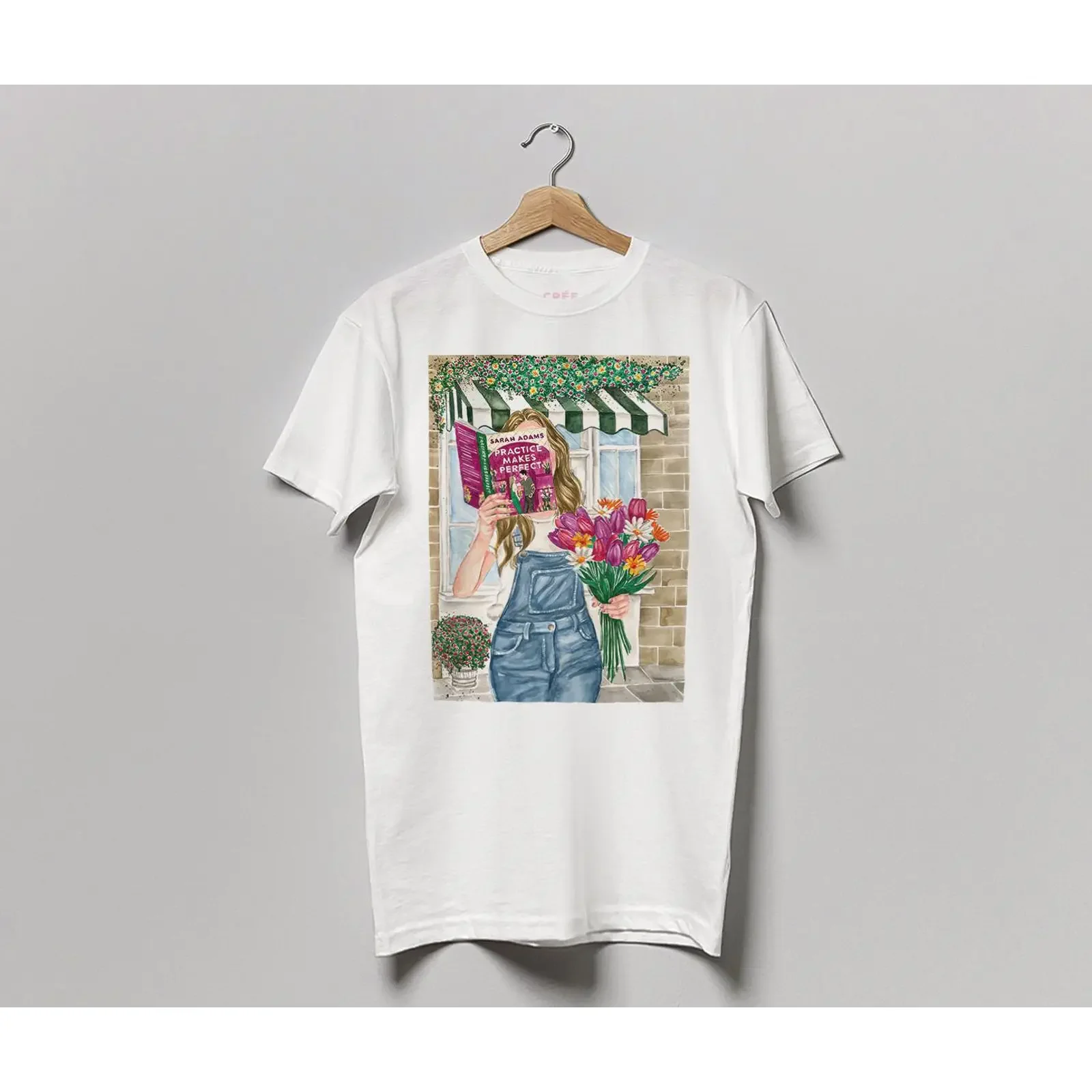 Practice Makes Perfect book t shirt 100 cotton tee hair color and skin options vintage Washed Breathable designer clothes