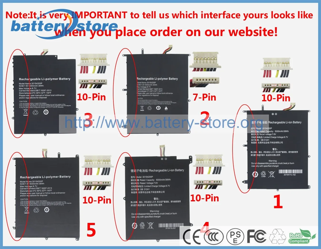 Genuine Original Laptop Batteries for 30154200P,F7 PRO,S13,MaxBook Y13,MTK M8,7.6V,2 Cell