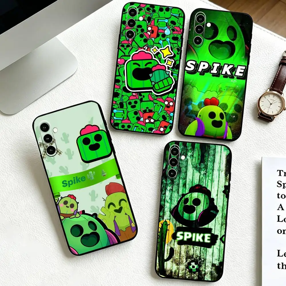 Funda de teléfono Spike B-Brawl-Game Stars para Samsung Galaxy A73,A72,A71,A70,A53,A52,A51, otras fundas negras suaves