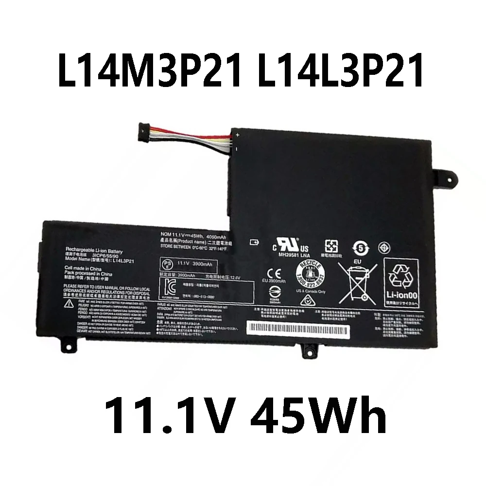 L14M3P21 L14L3P21 11.1V 45Wh Laptop Battery for Lenovo Edge 2-1580 Flex 3-1470 3-1580 Yoga 500-15 xiaoxin 510S