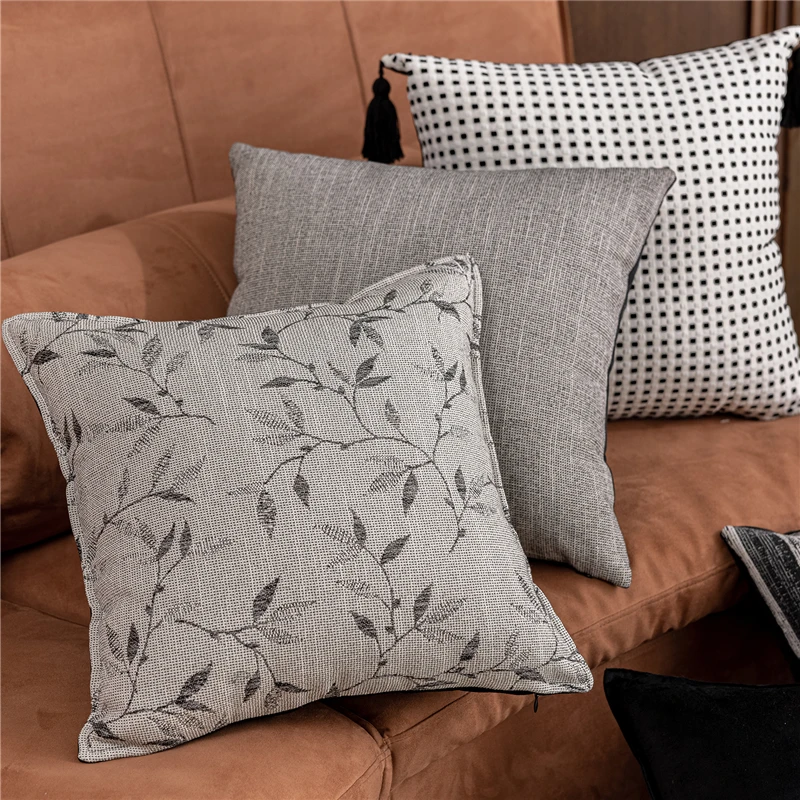 45X45CM Chenille Jacquard Throw Pillow Cover Nordic Luxury Stamping Waist Cushion Cover Decor Home Decorative Pillowcase