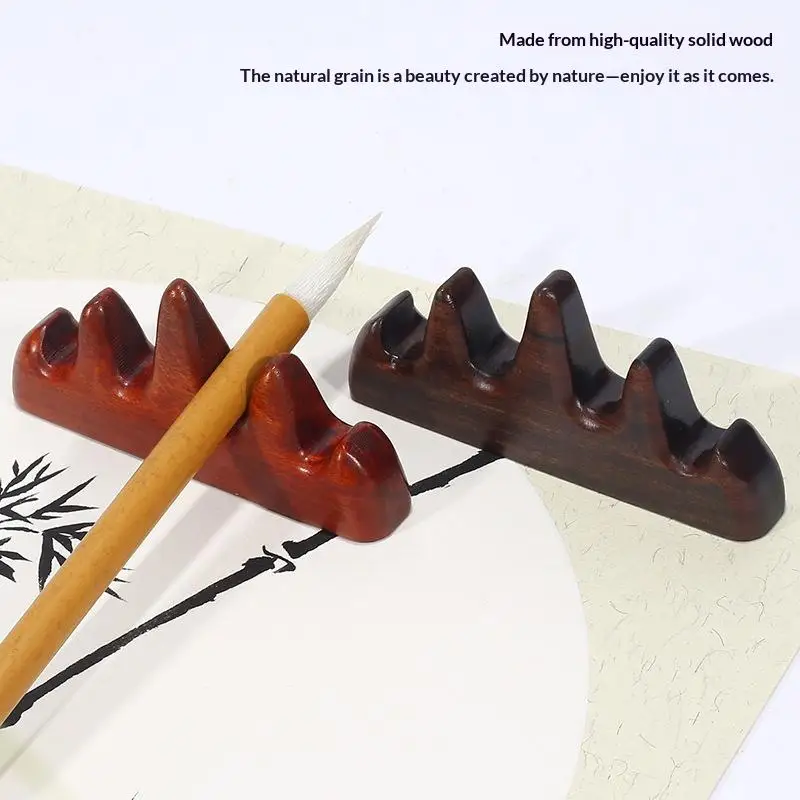 1PCS Wooden Calligraphy Painting Brush Holder Rack Practical Penholder Home Office Study Painting Writing Supplies