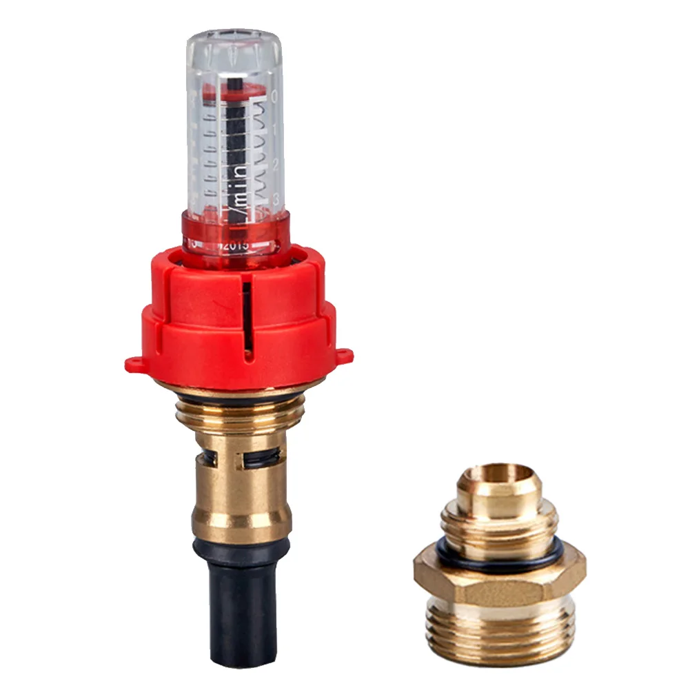 Brass Made For Water Flow Meter for Underfloor Heating Applications Includes Removable Sight Glass and Reliable Indicators