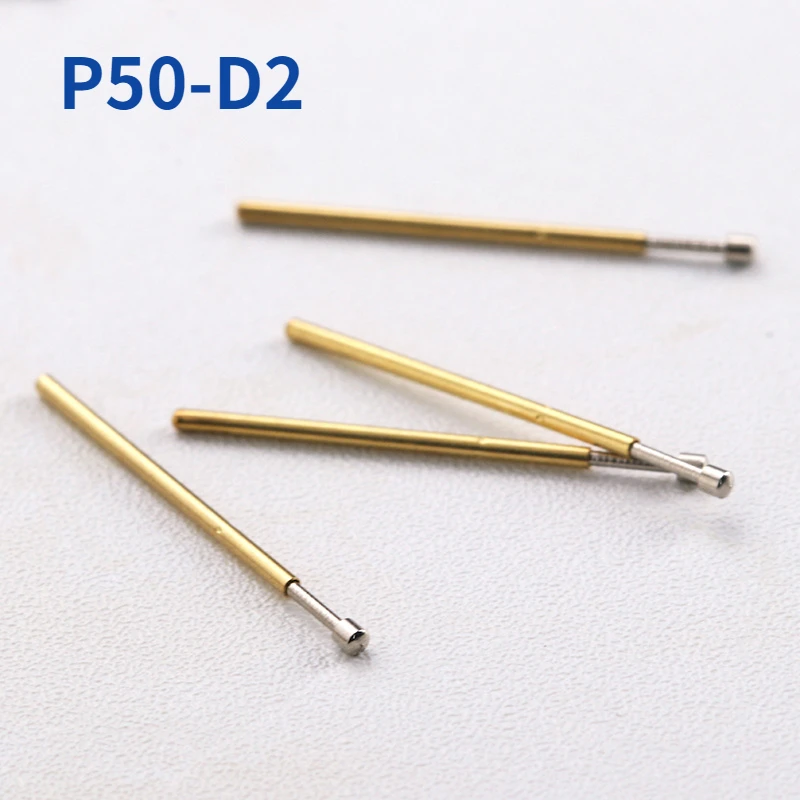 100PCS/pack P50-D2 Large Round Head Spring Test Pin Outer Diameter 0.68mm Length 16.55mm PCB Pogo Pin