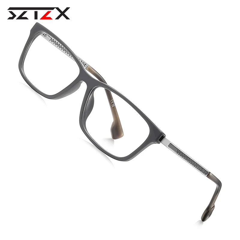 SZTZX موضة جديدة إطار مربع مكافحة الضوء الأزرق الرجال نظارات للقراءة الرجال النساء قصر النظر وصفة طبية بصرية نظارات مخصصة