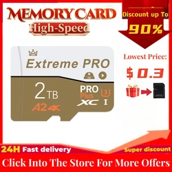 Carte mémoire 2 To 1 To SD/TF carte Flash 512 Go 256 Go 128 Go Mini cartes SD UHS-1 carte mémoire Flash avec adaptateur SD GT gratuit