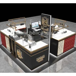 Custom, High end Perfume Display Counter Mall Perfume Booth Kiosk for Latest Perfume Kiosk Design