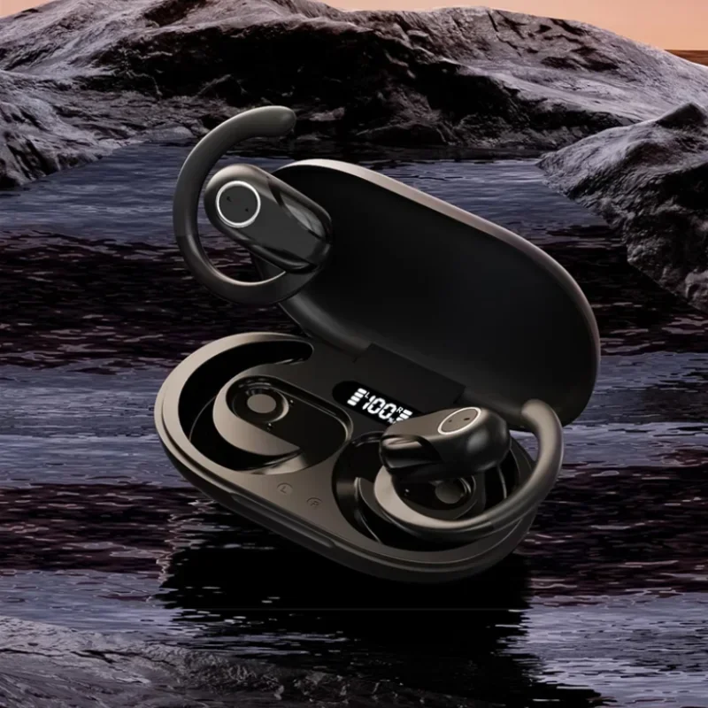 2024 HaaYot Open Ear Sports Earphone Bluetooth 5.4 HiFi Stereo ENC Noise HD Call for Sports Ear Hook Music Earbuds for Running