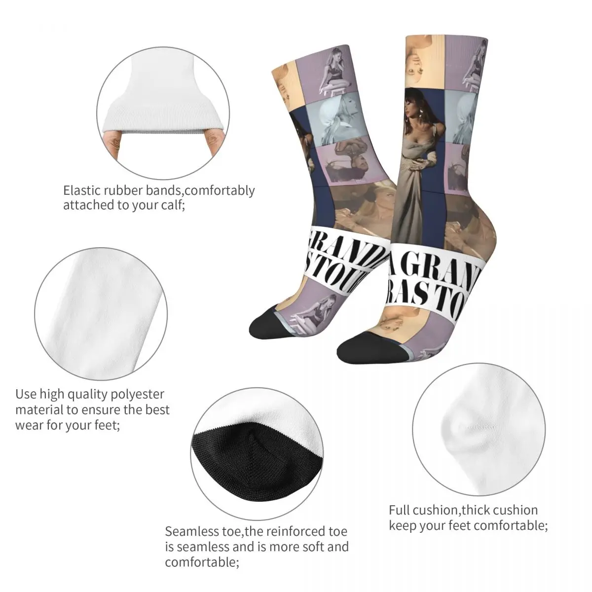 Arianas Grands Pop Singer Socks Men's Women's Fashion Socks Crazy Spring Summer Autumn Winter Socks Gift