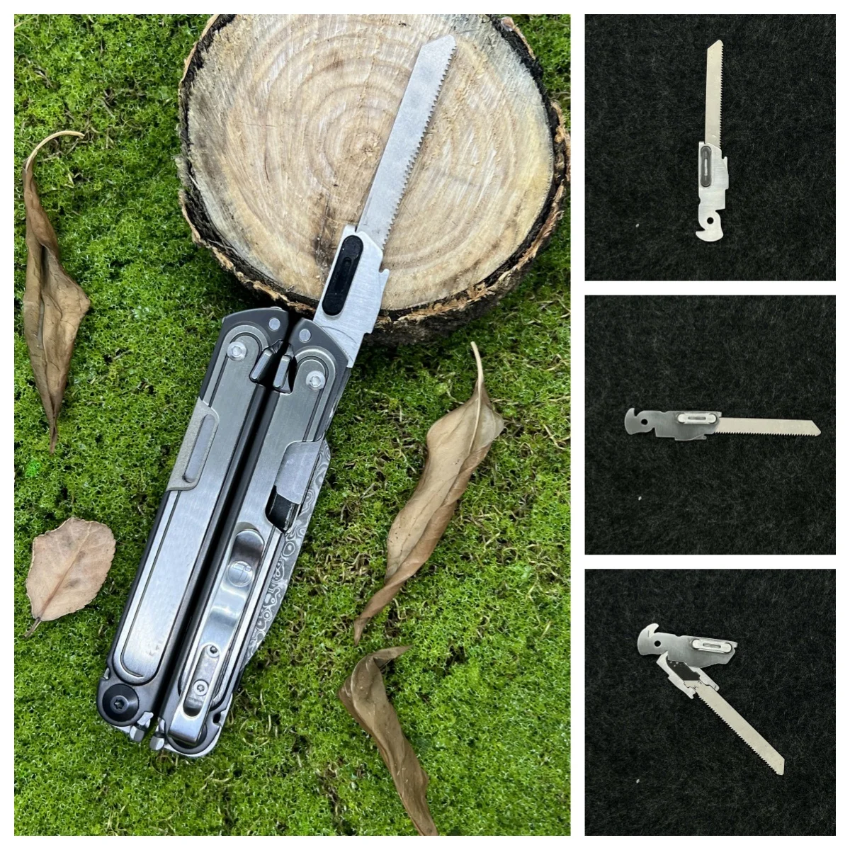 1 set Adapter T-Saw Blade Stainless Steel T-Shank Holder with Thumb Grip For Leatherman Free P4 ARC CNC DIY Accessories