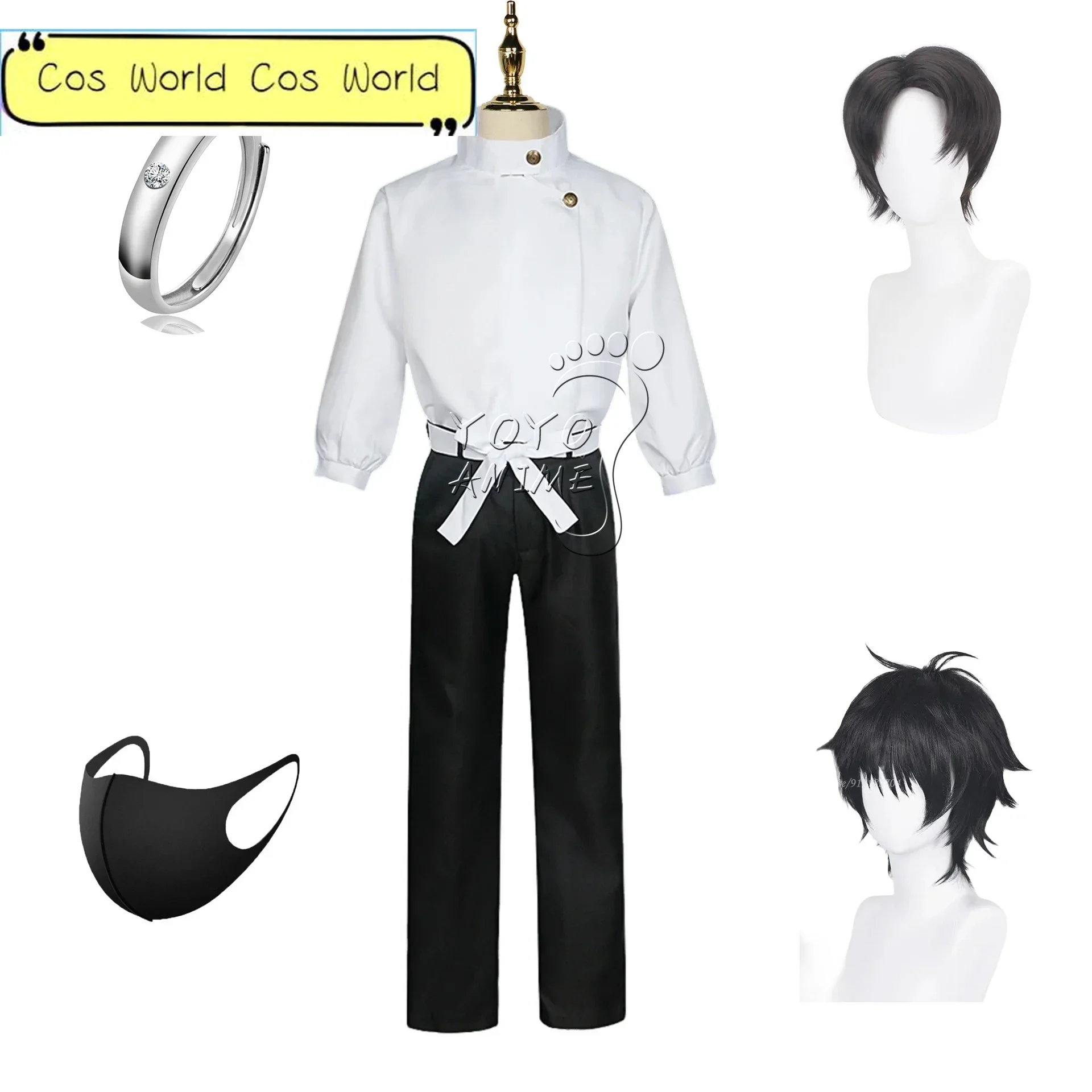 Anime Okkotsu Yuta Cosplay Okkotsu Yuta Cosplay Costume Uniform Okkotsu Yuta Ring Halloween Costume Adult