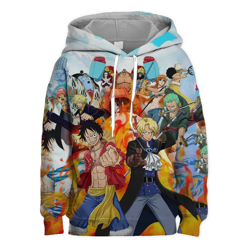 Cosplay Zoro One Piece Fashion Long Sleeve 3D Roronoa Zoro Printed Boys' Sweatshirt 4-14T Children's Hoodie