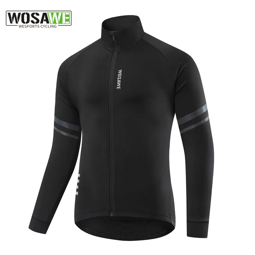 

WOSAWE Windbreaker Thermal Cycling Jacket Man Winter Bicycle Clothing Windshield MTB Reflective Bike Jackets For Men