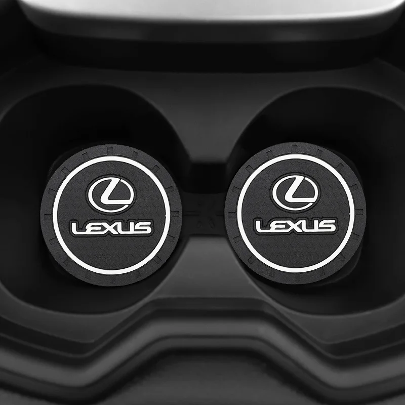 2 قطعة كأس سيليكون الحصير مكافحة الضوضاء كوستر اكسسوارات السيارات لكزس F-SPORT ES RX NX LS UX LM LX GX LC RZ هو CT GS RC HS