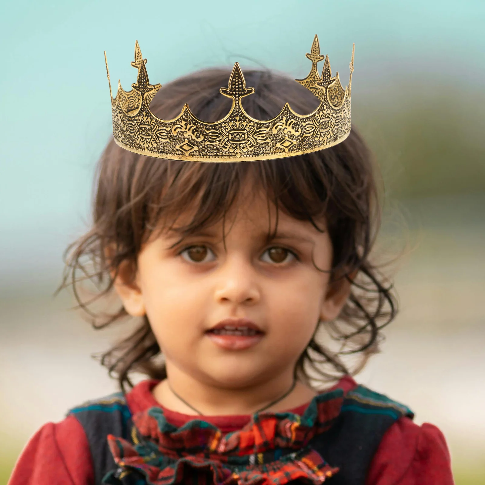 Headband For Men Alloy King Crown Vintage Royal Medieval Costume Accessory Cosplay Prop Wedding Party Performance Prince