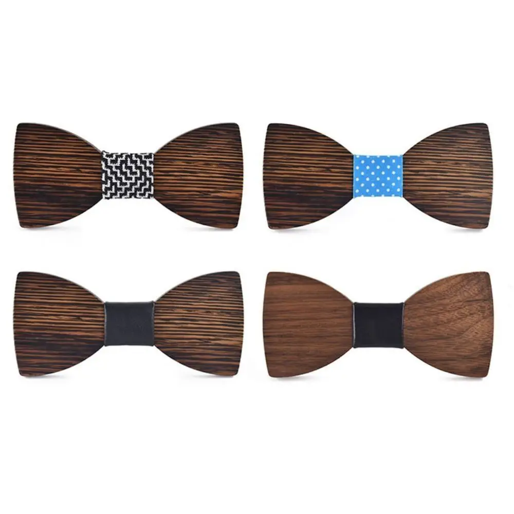 Light Fashion Wooden Bow Ties Hardwood Smooth Butterfly Cravat Gravata Small High Quality Business Corbata Wedding Party