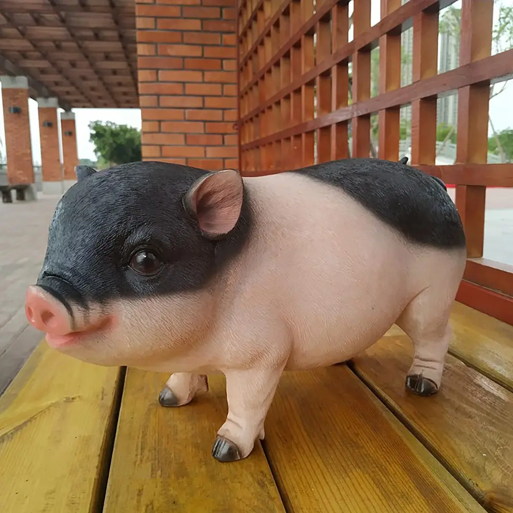 Crafts Home Decorations Garden  Ornaments Piggy Figurine Pink Piglet Sculpture Animal Model Simulation Pig Statue