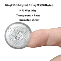 10 Uds 100 Uds Ntag213 Ntag215 etiqueta adhesiva NFC 13,56 MHz ISO14443A etiqueta teléfono disponible etiqueta adhesiva RFID