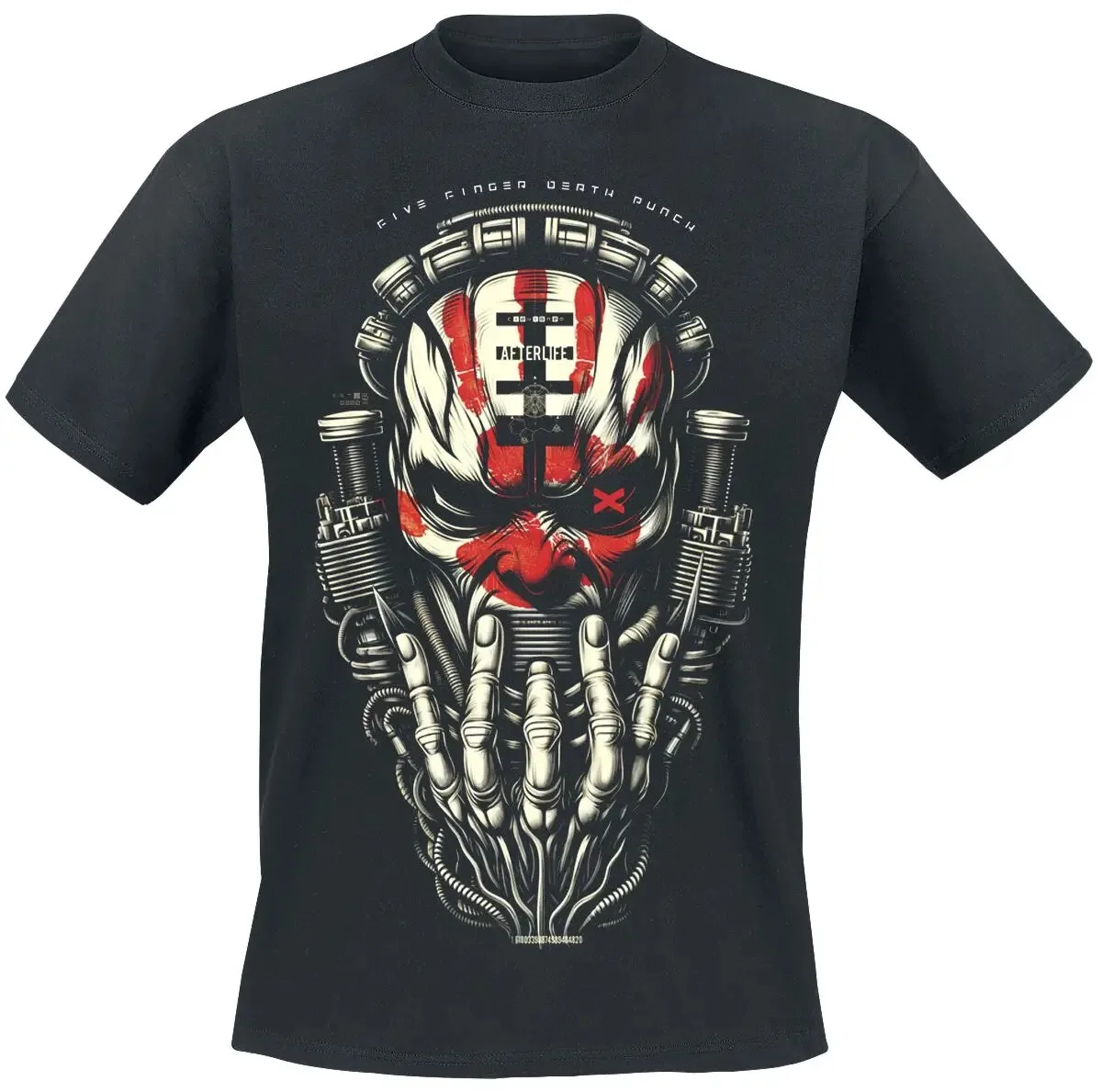 Summer Five Finger Death Punch Cyberpunk Mechanical Skull Print Tee Five Finger Death Punch Style Cotton T-Shirt For Men Women