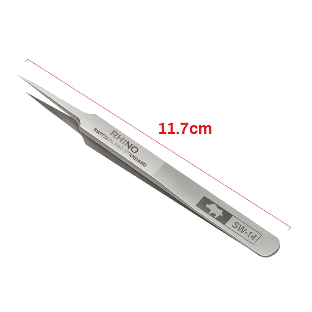 Anti-Magnetic Anti-Acid Super Hard RHINO SW Tweezers Set Switzerland Standard Special Tip Precision Forceps For Repairing Tools