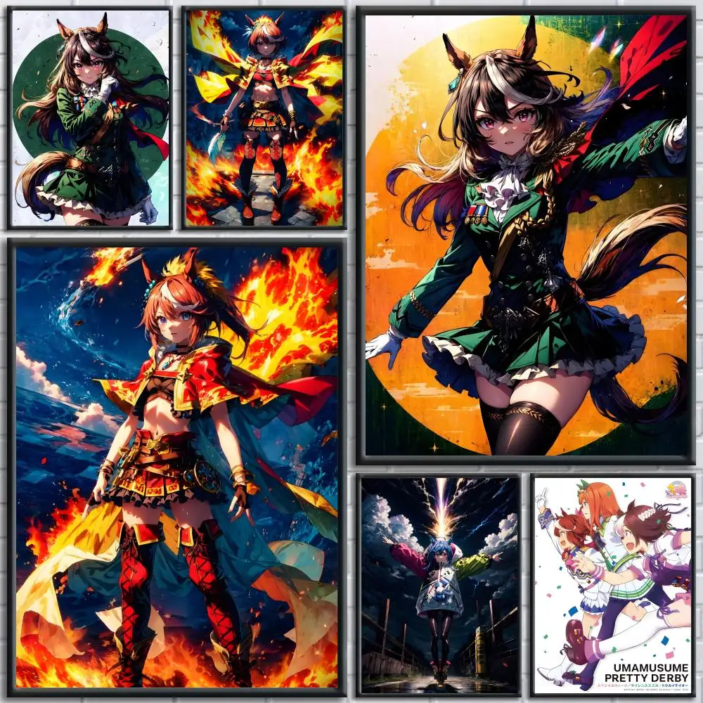 ملصق أنيمي أوما موسومي بريتي ديربي عالي الدقة ذاتي اللصق مقاوم للماء، مثالي للمنزل والمكتب وغرفة النوم هدية رائعة