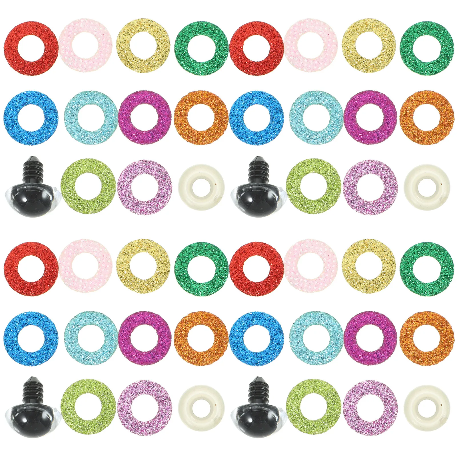 

1 коробка пластиковых сменных глаз-шариков (большие и маленькие, неокрашенные) для рукоделия, изготовления мягких игрушек и аксессуаров