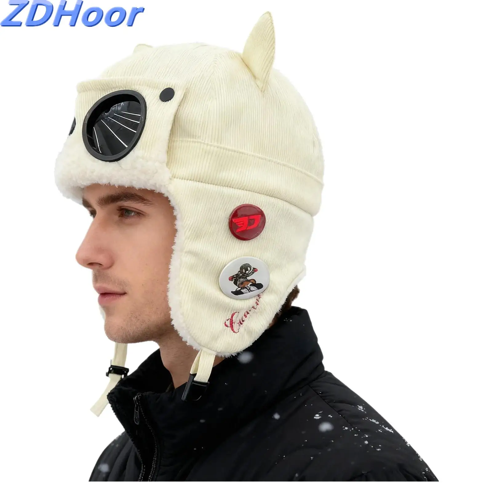 

Men Women Vintage Cat Ear Goggles Aviator Hat Thicken Warm Ear Flaps Ear Flaps Pilot Hat for Cosplay Costume Accessories