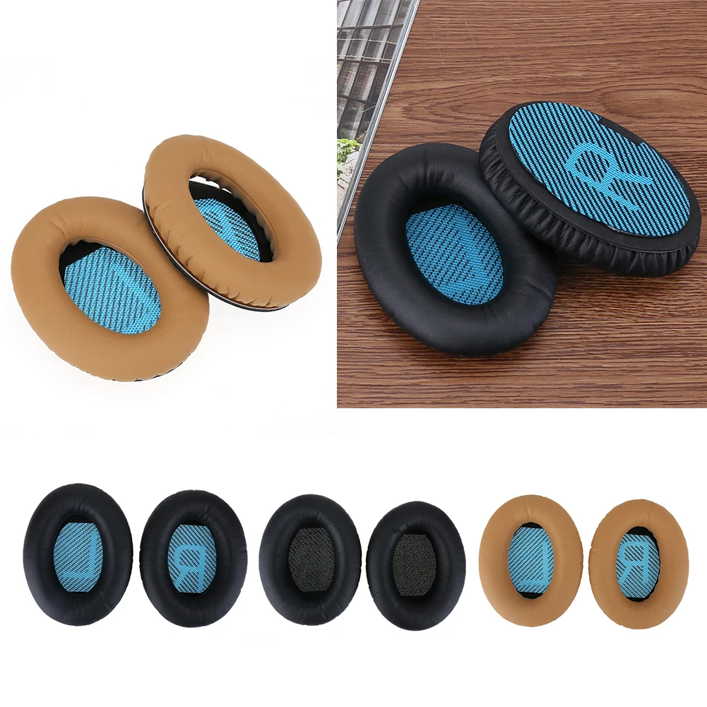 Replacement Ear Pads Ear Cushions for Bose QuietComfort QC35 Headphones Soft Foam PU Leather Headset Cushions Earpads Earmuff