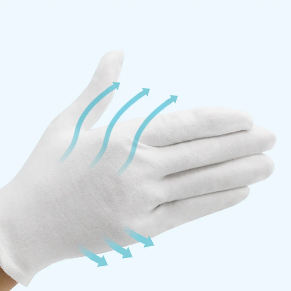 6 Pair Safety Gloves Cleaning Industrial Warm Work Cotton Protective White Salon