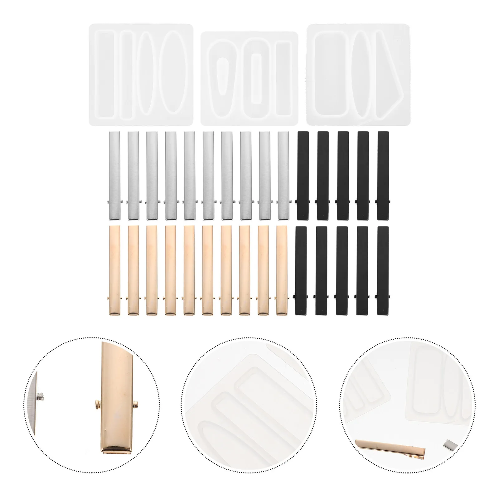 

1Set DIY Hairpin Molds Silicone Craft Making Kit for Creative Epoxy Accessories Handmade Jewelry Art Mold Set Simple DIY Molds