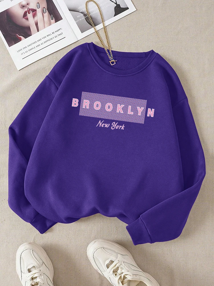 

Brooklyn New York Printed Women Sweatshirts Harajuku Vintage Tracksuit Fashion Fleece Streetwear Autumn Soft Comfortable Clothes