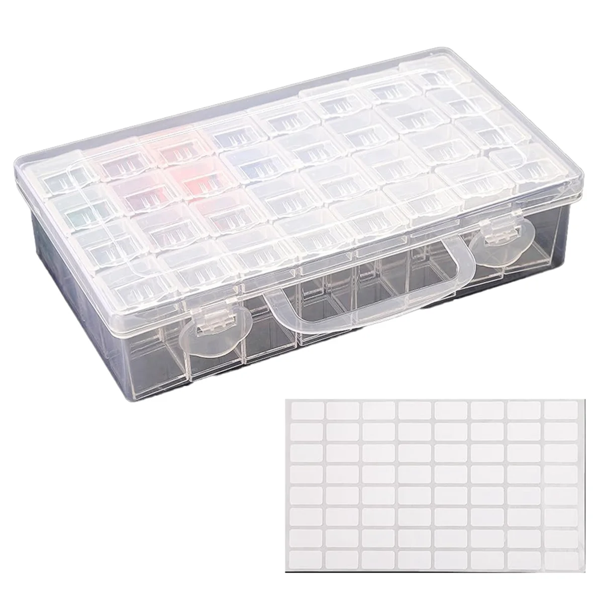 32 Grids Diamond Painting Drill Storage Containers, Diamond Organizer Case Embroidery Beads Storage Box with Label