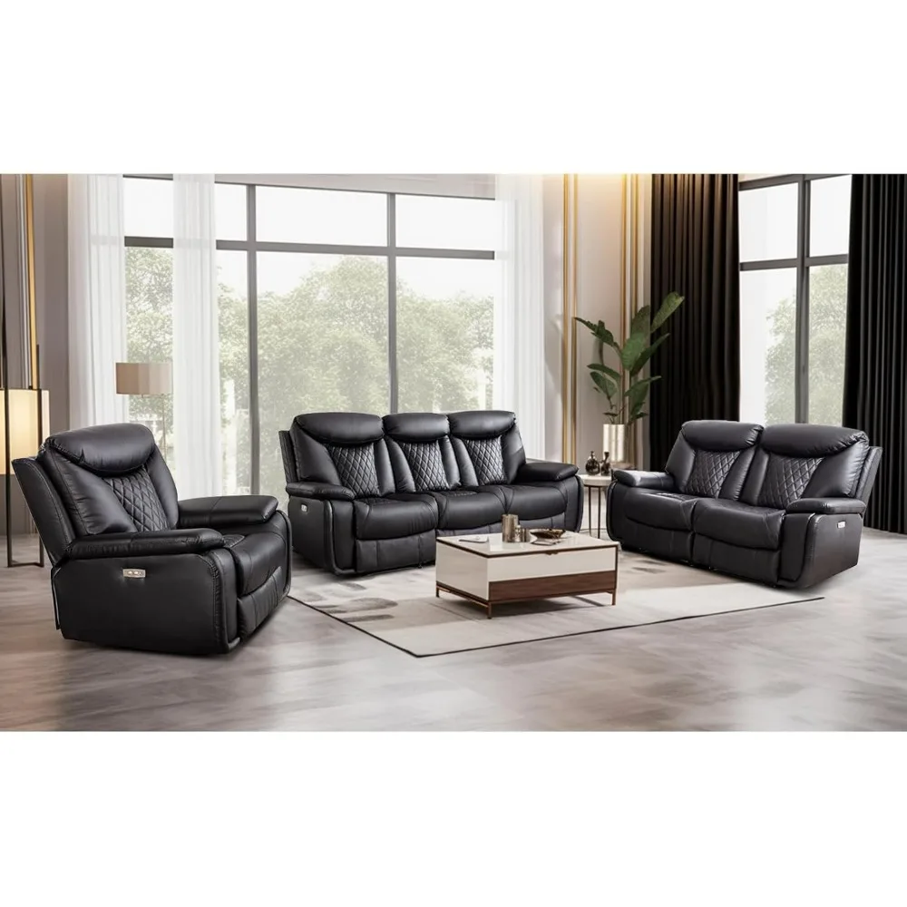 

sofa.Leather Electric Loveseat Recliner, Reclining Sofa Chair with USB Ports, Couch for Living Room, Bedroom Furniture, Meeting