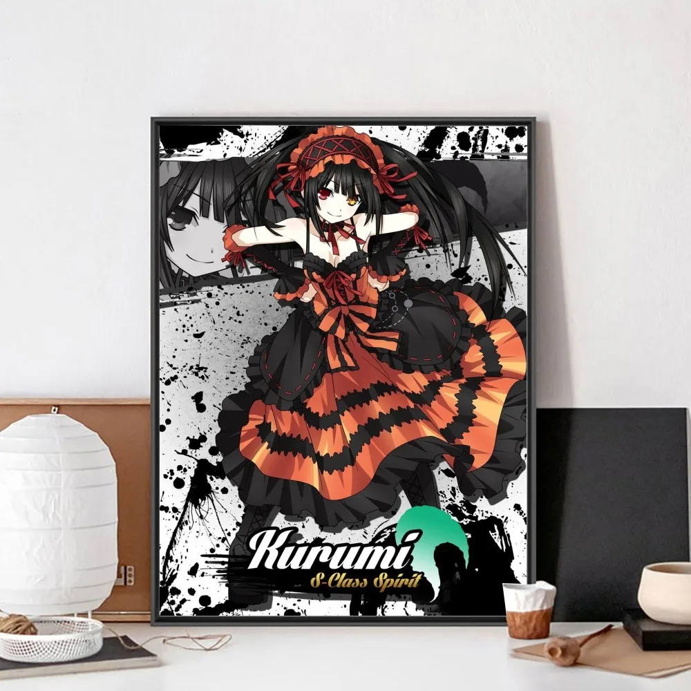 Tokisaki Kurumi Anime Poster No Framed Poster Kraft Club Bar Paper Vintage Poster Wall Art Painting Bedroom Study Stickers