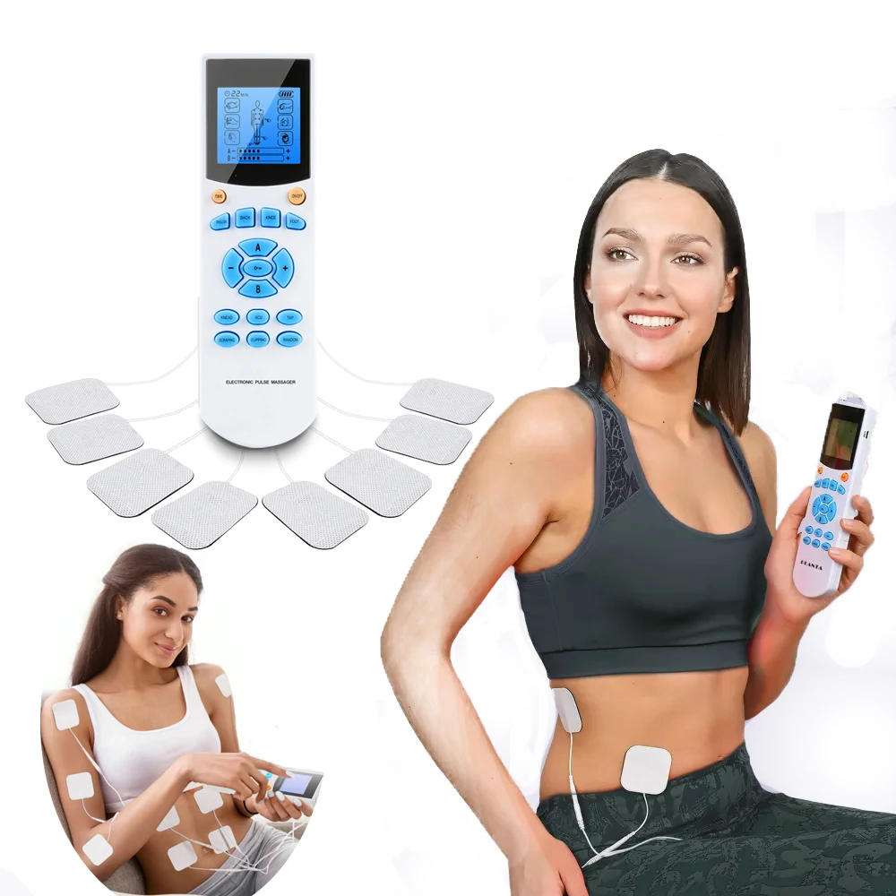 

Миостимулятор с 10 режимами, импульсный массажер TENS, физиотерапевтический аппарат, стимулятор мышц EMS, массажер для тела