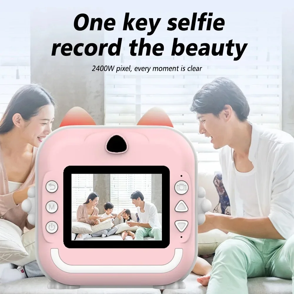 2024 NEW Digital Children Camera for Photography Instant Print Photo Kids Camera Mini Thermal Printer Video Educational Toy Gift