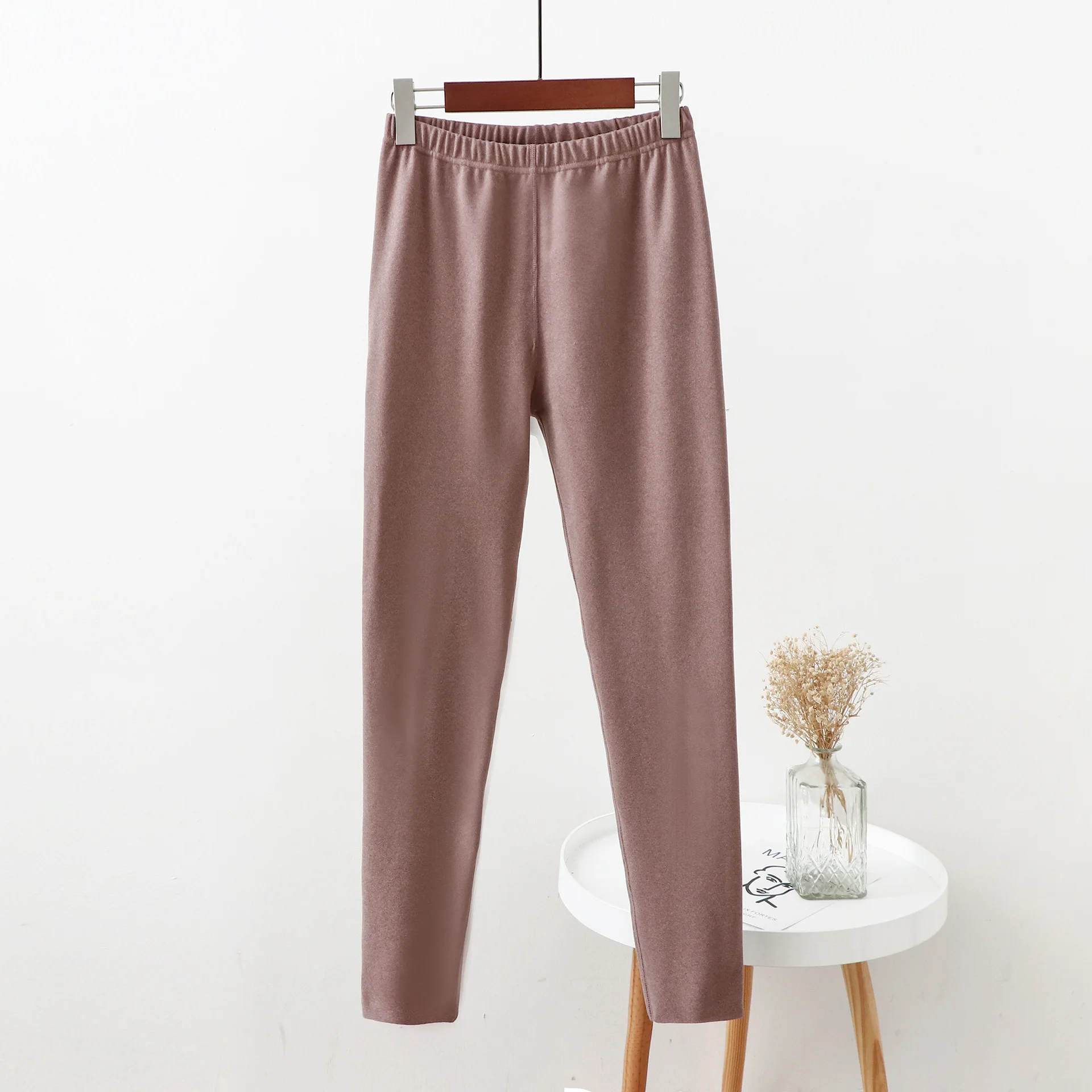 Plus Size Thermal Pants for Women Seamless Double Sided Fleece Lined High Waisted Long Underwear Leggings