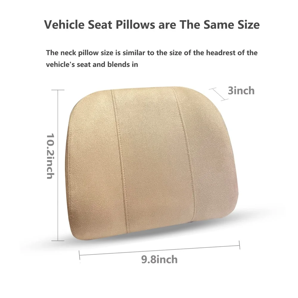 Car Headrest Neck Pillow Suede Fabric Memory Foam Headrest Car Neck Headrest Pillow Car Seat Pillow Rest Headrest