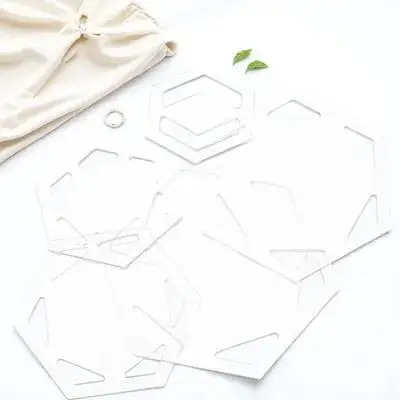 5Pcs Hexagon Quilting Templates Acrylic Transparent DIY Reusable Sewing Rulers Patchwork Tools for Quilt Craft Supplies view 6
