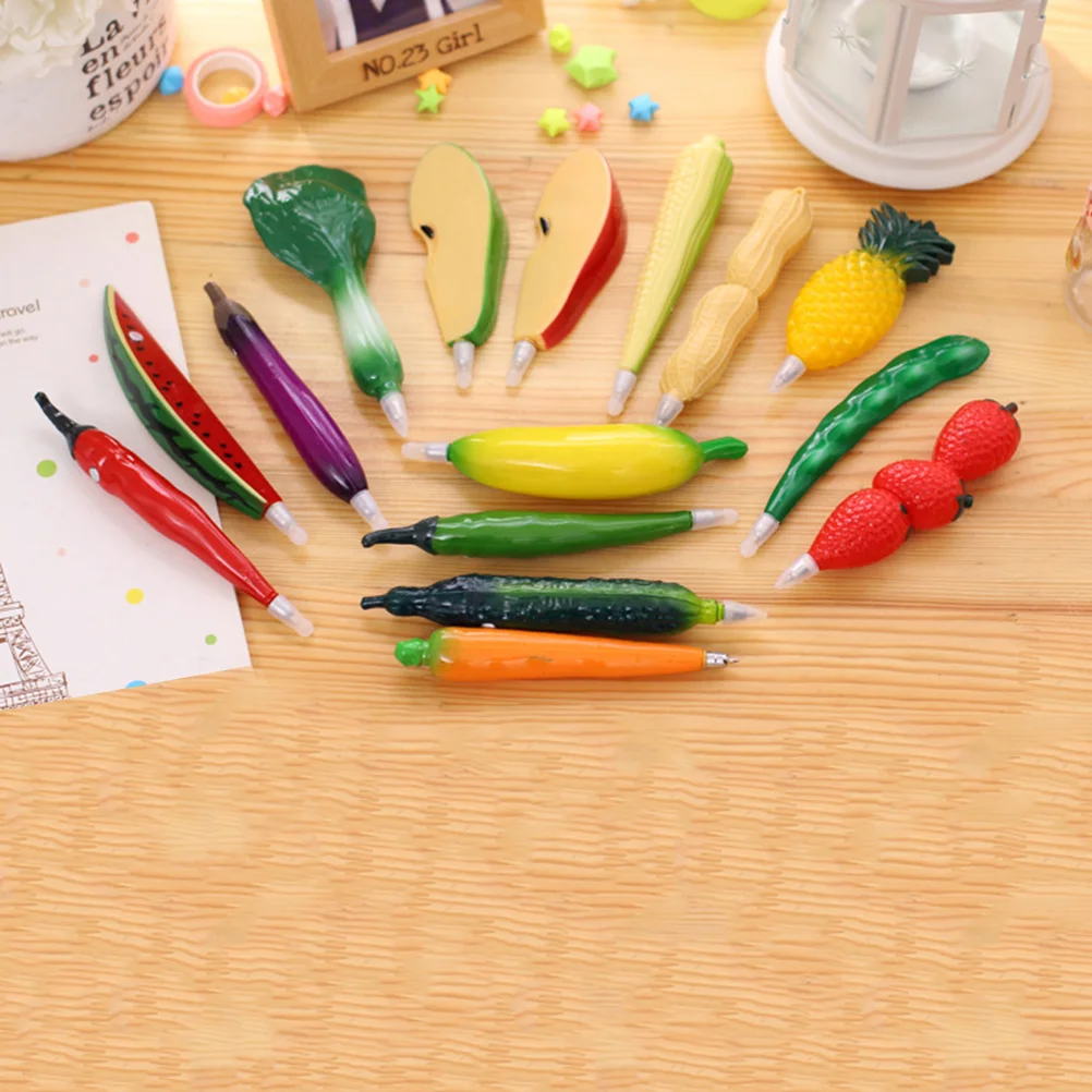 

Novel Design Ballpoint Pens Cartoon Stationery for School Gel Kids Red Chili Shape