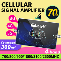 Lintratek Cellular Amplifier 4 Band B20 800 GSM 900 1800 2100 B7 2600 B28 700 LTE 3G 4G Signal Booster Amplify signal for phone