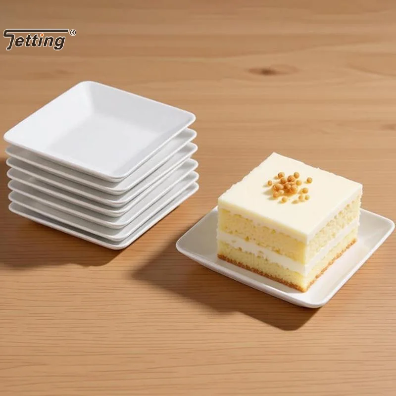 10/25Pcs White Compostable Dessert Plates Snack Plates Made From Sugarcane Waste, Stackable Design Home Kitchen Party Use