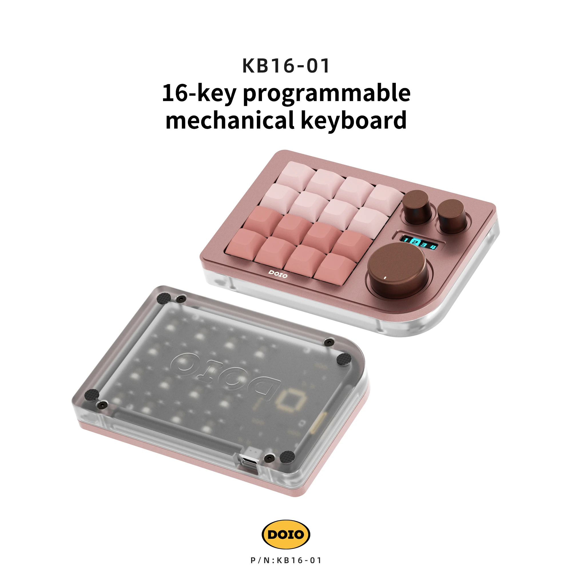 DOIO KB16 Megalodon Triple Knob Macro Pad